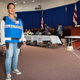 Election official Cassandra Lewis waits to welcome voters at an early-voting poll station in Washington, D.C., on Oct. 25, 2016.
ANDREW CABALLERO-REYNOLDS/AFP/Getty Images